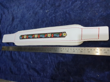 Bassriemen, 8cm - Folk Weiß